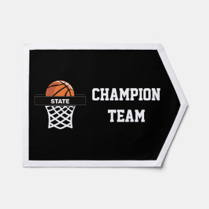 State, College Basketball Champion Team on Black P Pennant
