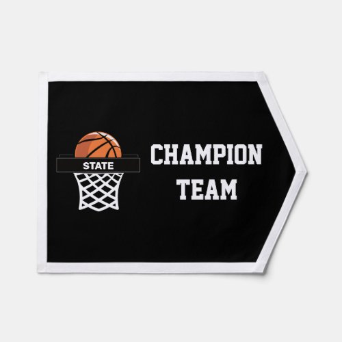 State College Basketball Champion Team on Black P Pennant