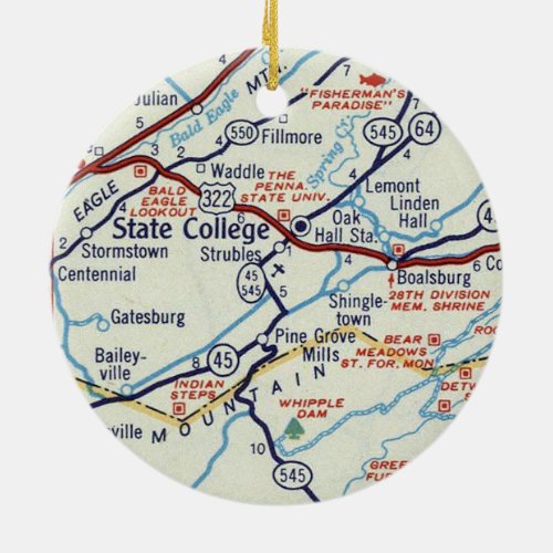 State College PA Ceramic Ornament