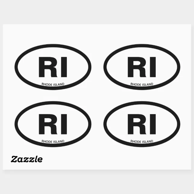 Ri Icon Sticker State Customizable Two Letter White Oval RI Sticker | Zazzle