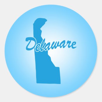 State Delaware Classic Round Sticker by trendyteeshirts at Zazzle