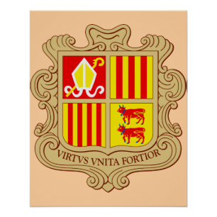 State Emblem of Andorra Historic Co-Principality Poster