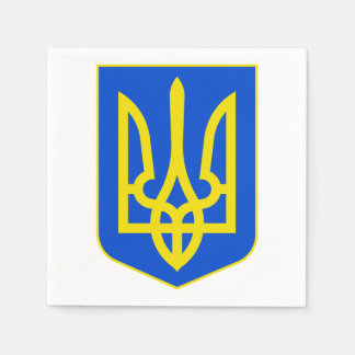 State Emblem of Ukraine Golden Trident Fine Art Napkins
