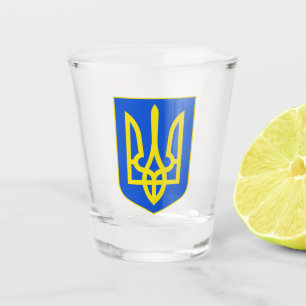 State Emblem of Ukraine Golden Trident Fine Art Shot Glass