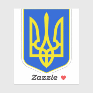 State Emblem of Ukraine Golden Trident Fine Art Sticker