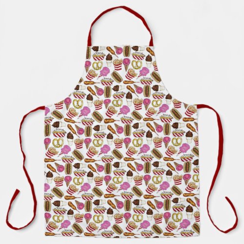 State Fair Carnival Festival Corndog Cotton Candy Apron