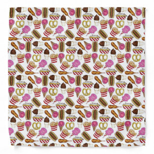 State Fair Carnival Food Nachos Cotton Candy Bandana