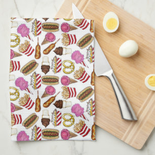 State Fair Carnival Food Nachos Cotton Candy Kitchen Towel