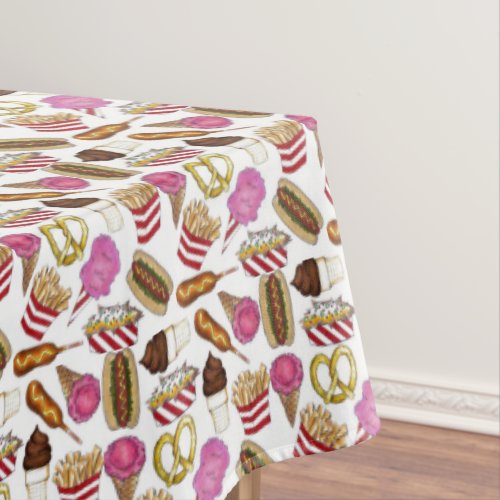 State Fair Carnival Food Nachos Cotton Candy Tablecloth