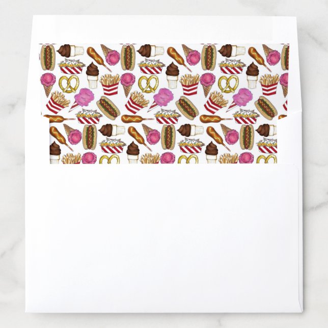 State Fair Carnival Foods Corndog Ice Cream Nachos Envelope Liner (In Envelope)