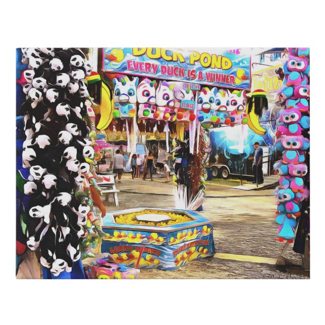 State Fair Duck Pond Faux Canvas Print (Front)