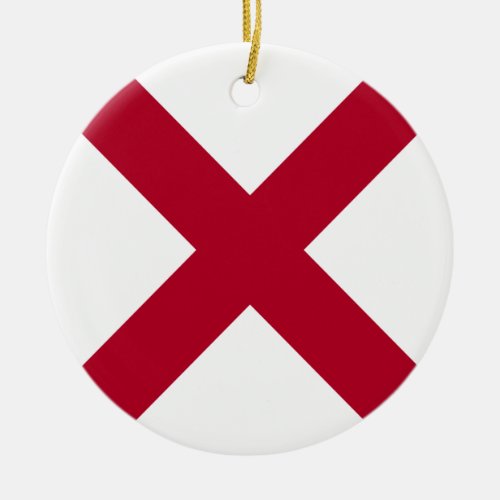 State Flag Alabama St Andrew Crimson Cross Ceramic Ornament