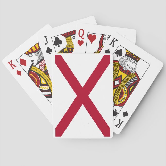 State Flag Alabama, St Andrew Crimson Cross Poker Cards (Back)