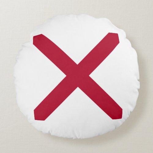 State Flag Alabama St Andrew Crimson Cross Round Pillow