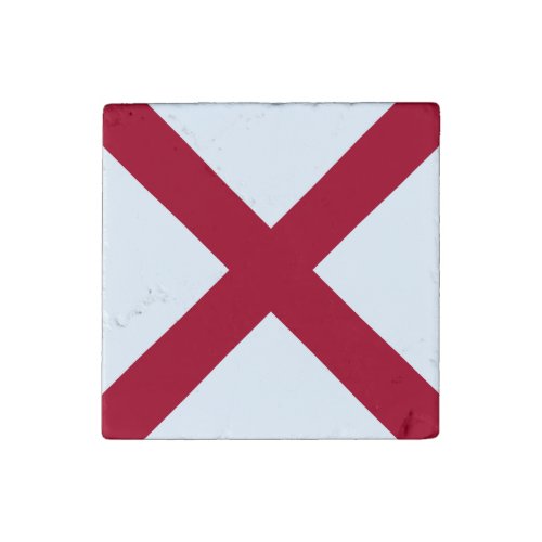 State Flag Alabama St Andrew Crimson Cross Stone Magnet