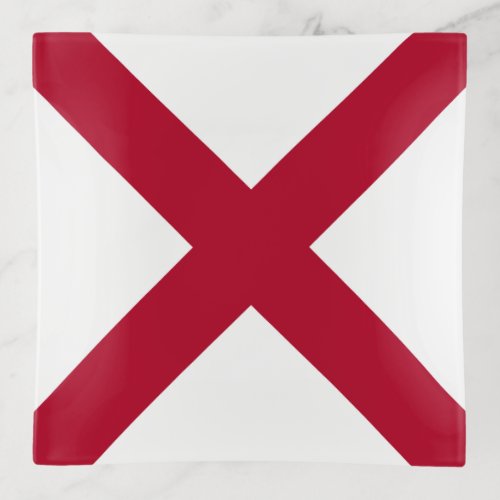 State Flag Alabama St Andrew Crimson Cross Trinket Tray