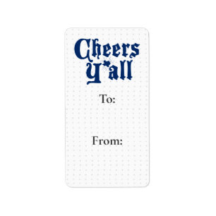 State Flag Blue Cheers Y'all Gift Tag Sticker