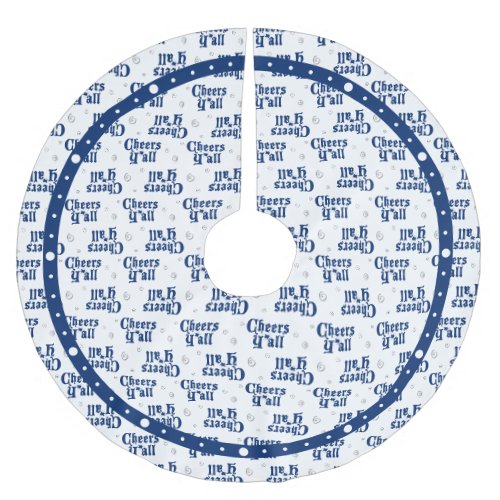 State Flag Blue Cheers Yall Patterned Brushed Polyester Tree Skirt