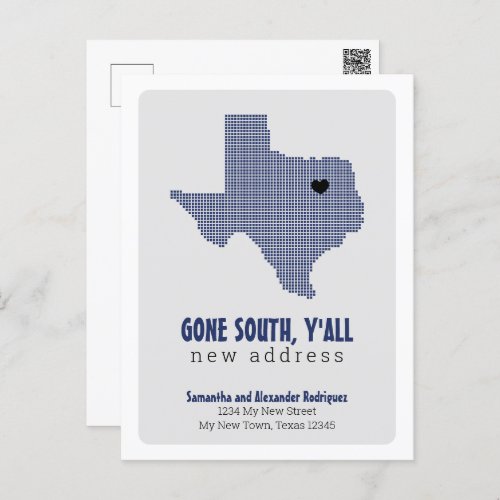 State Flag Blue Gone South Yall Moving Postcard