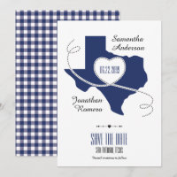 State Flag Blue Texas Curling Ribbon Save the Date