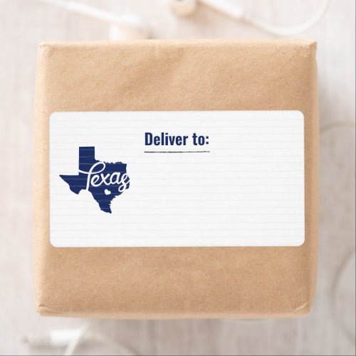 State Flag Blue Texas Heart Label