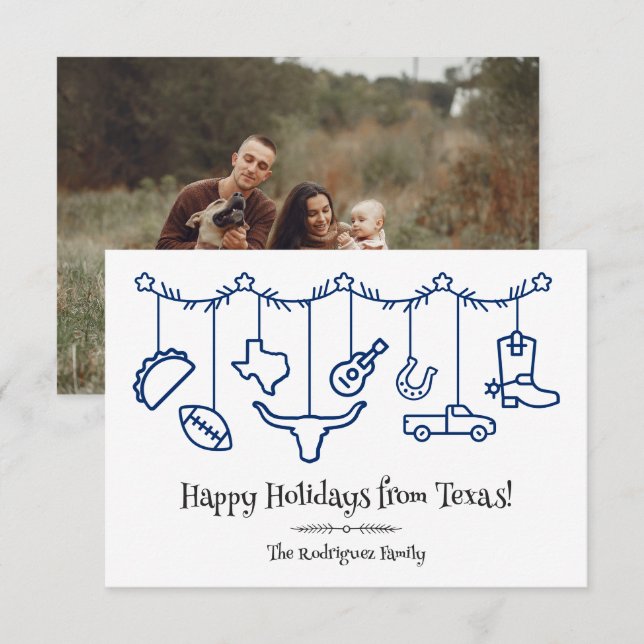 State Flag Blue Texas Holiday Hanging Icons (Front/Back)