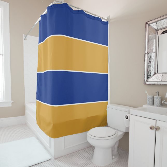 State Flag Colors of Massachusetts Shower Curtain (In Situ)