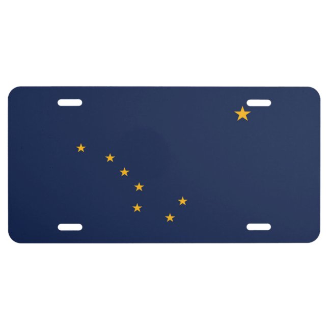 State Flag of Alaska, USA License Plate (Front)