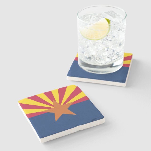 State Flag of Arizona Stone Coaster (Side)