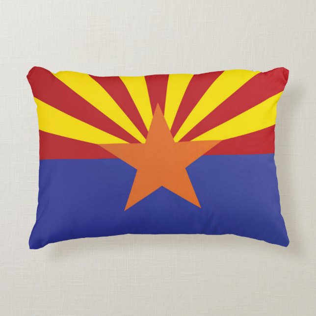 State Flag of Arizona, USA Accent Pillow (Front)