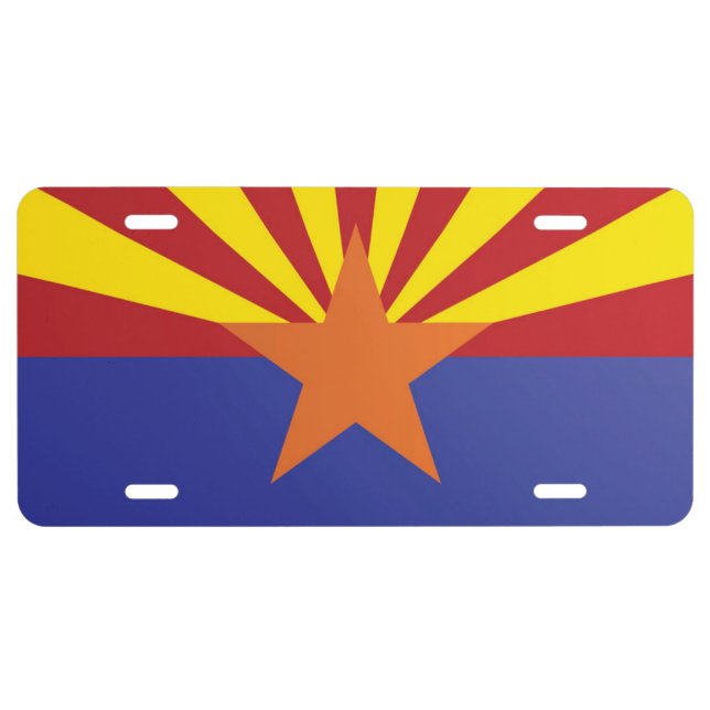 State Flag of Arizona, USA License Plate (Front)