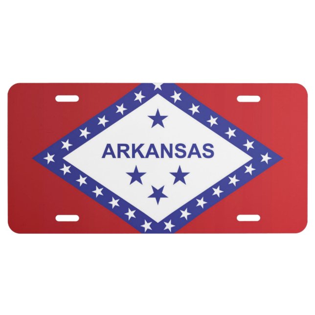 State Flag of Arkansas, USA License Plate (Front)