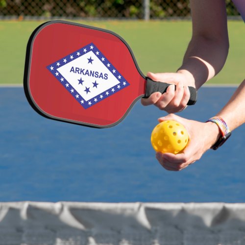 State Flag of Arkansas USA Pickleball Paddle