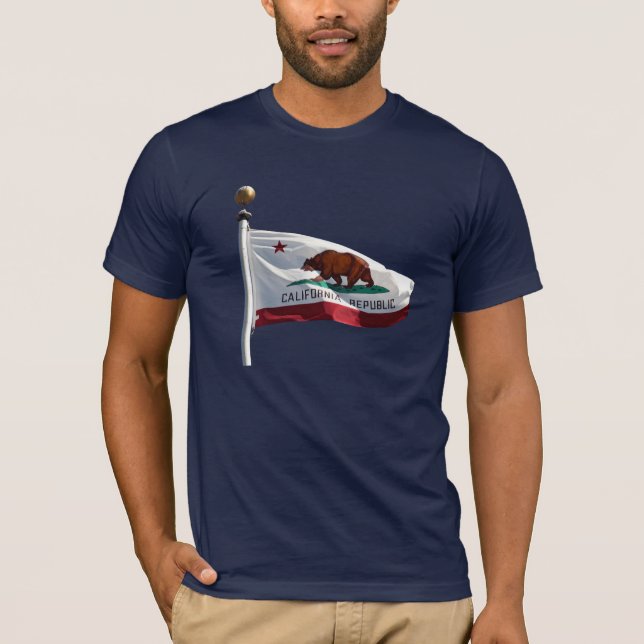 State Flag of California Blue Sky Photo T-Shirt (Front)