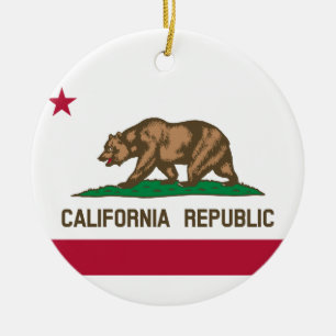 State Flag of California Ceramic Ornament