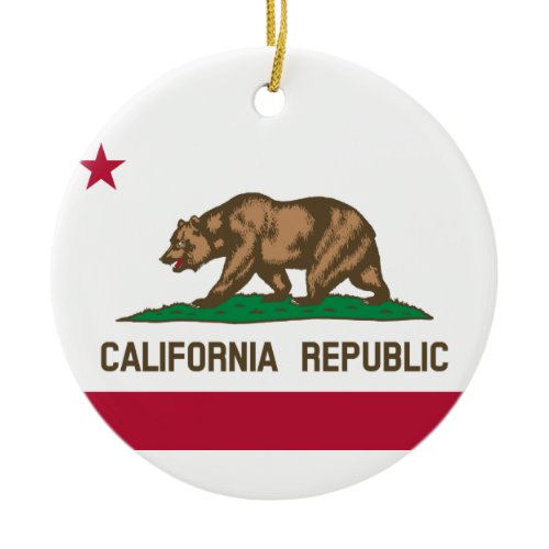 State Flag of California Ceramic Ornament