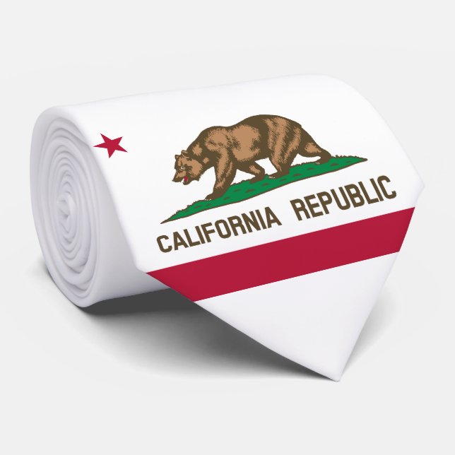 State Flag of California Neck Tie (Rolled)