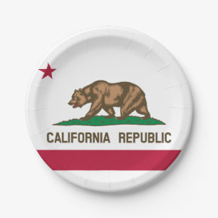 State Flag of California Paper Plates