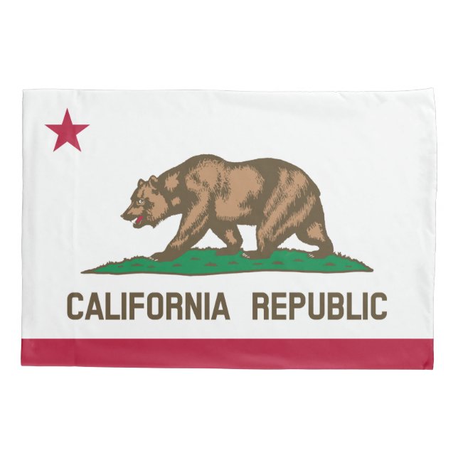State Flag of California Pillow Case (Back)