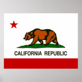 California Republic State Flag Poster | Zazzle
