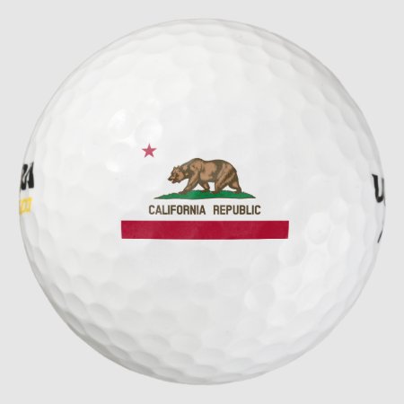 State Flag Of California Republic Golf Balls