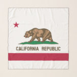 State Flag of California Scarf<br><div class="desc">This design features the flag of the US state of California, one of the most populous and wealthiest states in the nation. It is often known as the Bear Flag, and it is based on a flag that was first flown during the 1846 Bear Flag Revolt. It contains a single...</div>