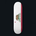 State Flag of California Skateboard<br><div class="desc">This design features the flag of the US state of California, one of the most populous and wealthiest states in the nation. It is often known as the Bear Flag, and it is based on a flag that was first flown during the 1846 Bear Flag Revolt. It contains a single...</div>