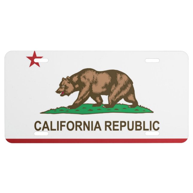 State Flag of California, USA License Plate (Front)