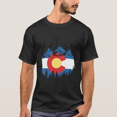 State Flag Of Colorado Vintage Night Stars Design  T_Shirt
