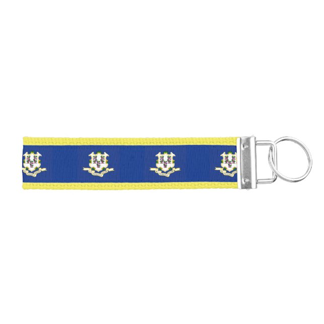State Flag of Connecticut Wrist Keychain (Keys on Right)