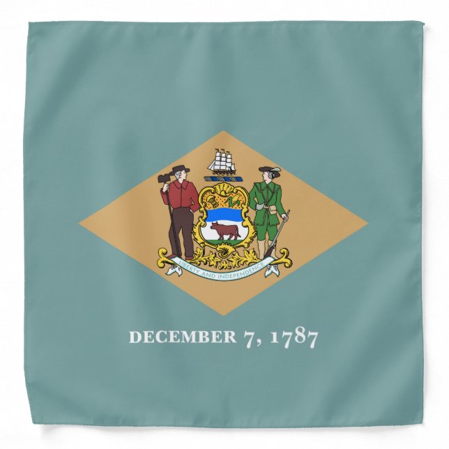 State Flag of Delaware (DE, USA) Bandana (Front)