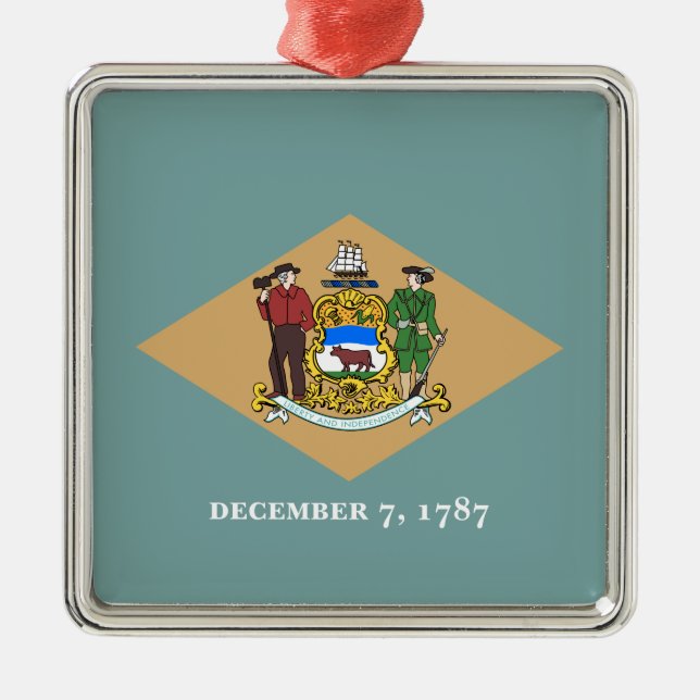 State Flag of Delaware (DE, USA) Metal Ornament (Front)