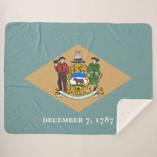 State Flag of Delaware (DE, USA) Sherpa Blanket