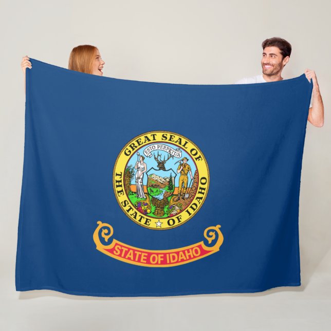 State Flag of Idaho Fleece Blanket (In Situ)